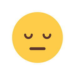 Yellow Cartoon Face Sad Upset Emoji People Emotion Icon Flat Vector Illustration