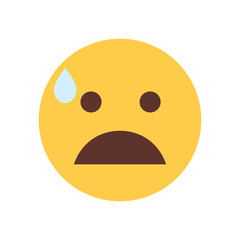 Yellow Cartoon Face Shocked Emoji People Emotion Icon Flat Vector Illustration