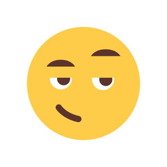 Yellow Smiling Cartoon Face Closed Eyes Emoji People Emotion Icon Flat Vector Illustration