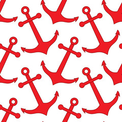 Vector Seamless Pattern with Anchors. Anchors Seamless Pattern Vector Illustration. 