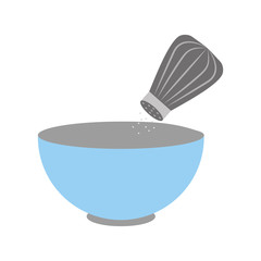 dish with salt shaker isolated icon vector illustration design