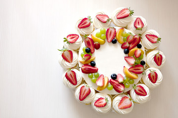 Berry fruit cottage cheese cake