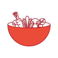 kitchen vessel with vegetables vector illustration design