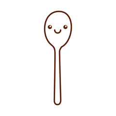 spoon cutlery kawaii character vector illustration design