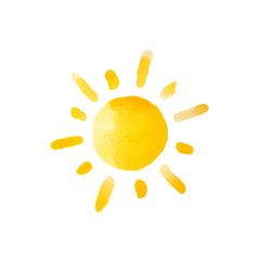 Watercolor sun isolated. Vector illustration. - 162658370