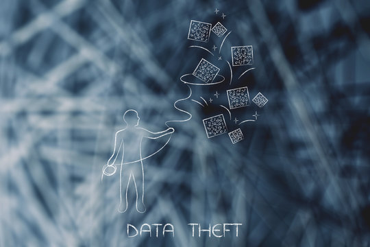 man with lasso stealing data
