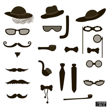 silhouettes photo booth props set
