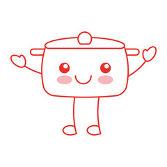 kitchen pot kawaii character vector illustration design
