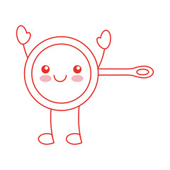 kitchen pan kawaii character vector illustration design