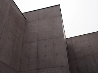exterior grey concrete corners with white background