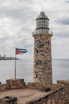 Lighthouse at the Morro castle in Havana, Cuba