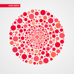 Red pink and orange bubbles vector pattern. Circle shape isolated symbol. Decorative design element. Abstract happy illustration for decoration, concept design