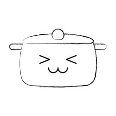 kitchen pot kawaii character vector illustration design