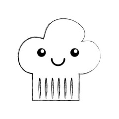 chef hat kawaii character vector illustration design