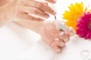 Woman with well manicured nails