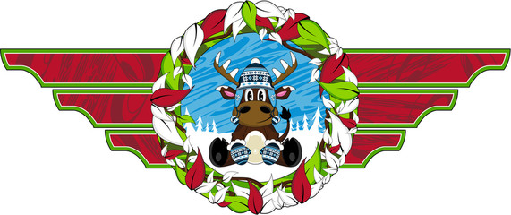 Cartoon Wooly Hat Reindeer