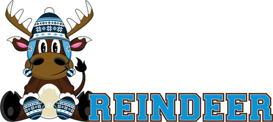 Cartoon Wooly Hat Reindeer