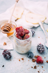 fresh mixed berries and yogurt