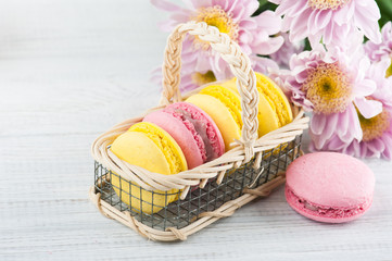 Yellow and pink macaroons