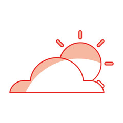 weather cloud with sun isolated icon vector illustration design