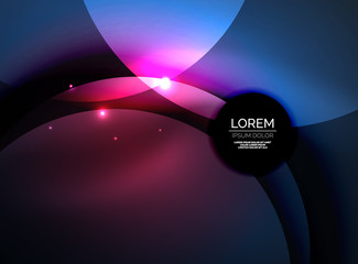 Overlapping circles on glowing abstract background
