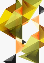 Triangular low poly vector a4 size geometric abstract template