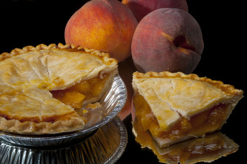 peach pie with peaches 