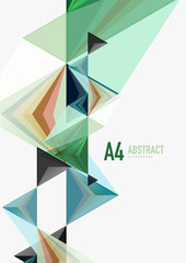 Triangular low poly vector a4 size geometric abstract template