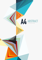 Triangular low poly vector a4 size geometric abstract template