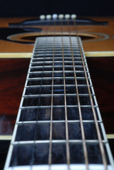 Fototapeta premium guitar strings closeup on guitars 