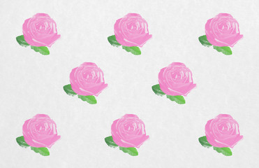 Pattern pink rose,Watercolor background