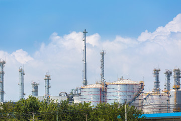 Land scape view of oil refinery plant in day time