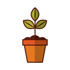Cultivated plant in pot vector illustration design