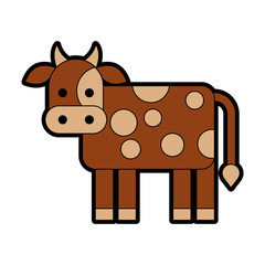 cow farm isolated icon vector illustration design