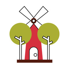 farm windmill isolated icon vector illustration design