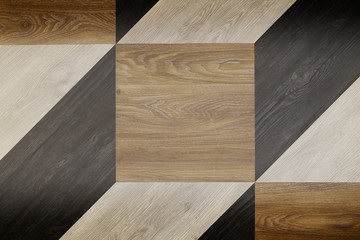 Cubic shape wooden background