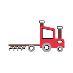 tractor farm with rake vector illustration design