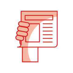 Obraz premium News paper news icon vector illustration design shadow 
