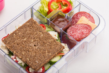 Owl healthy sandwich lunch box, fun food art for kids