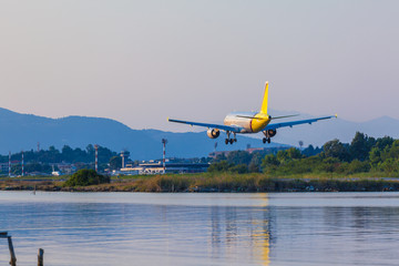 Landing of airplane, Corfu