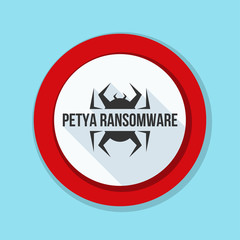 Petya Ransmoware hazard sign illustration