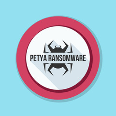 Petya Ransmoware hazard sign illustration