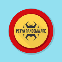 Petya Ransmoware hazard sign illustration
