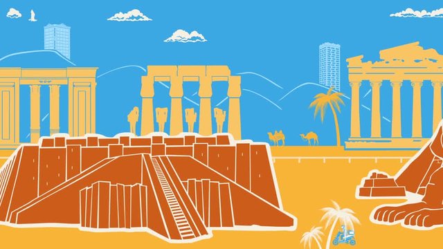 Egyptian Attractions Animation Panorama