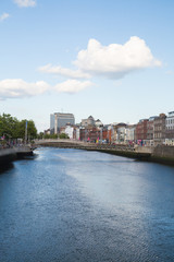 A view along the quays in Dublin City, Ireland