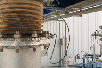 steel pipe line in industrial factory