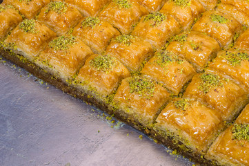 Closeup of delicious traditional Turkish dessert 