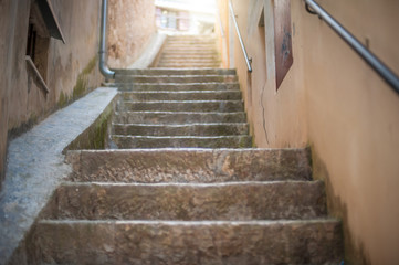 Narrow stone stairs in the old town