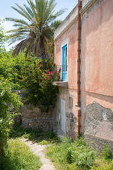 Fototapeta na wymiar House in mediterranean style with intermeshing tone downpipe