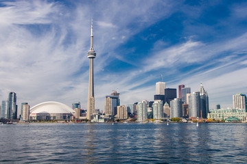 Fototapeta premium Toronto city skyline view from Toronto Islands